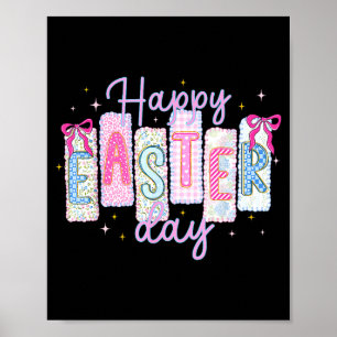 Happy Easter Day Funny Bunny Rabbit Lovers Eggs Co Poster