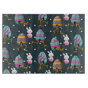 Happy Easter day- Funny Bunny Wishes Pattern Cutting Board