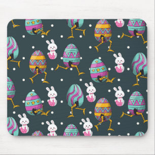 Happy Easter day- Funny Bunny Wishes Pattern Mouse Pad