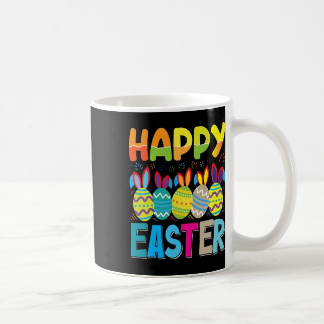 Happy Easter Day Funny Colourful Egg Hunting  Coffee Mug (Right)