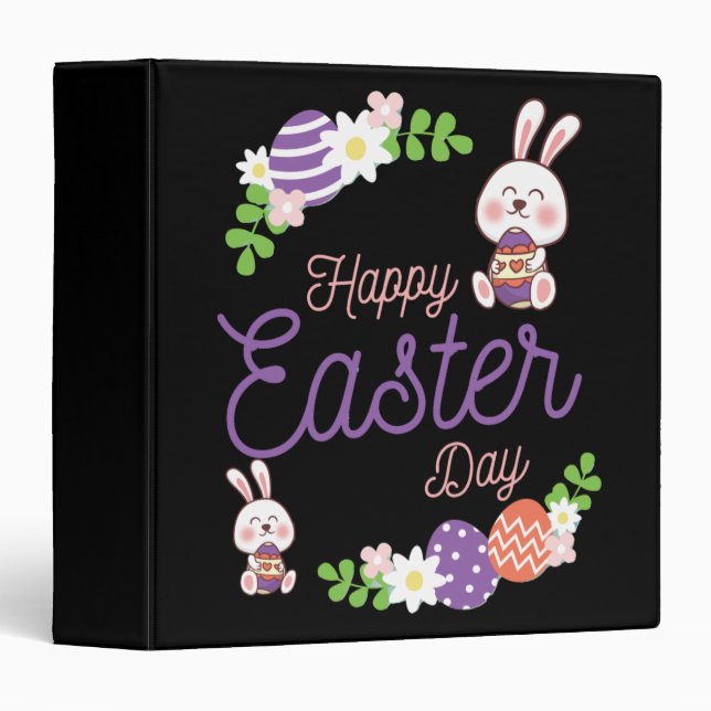 Happy Easter Day, Funny Easter Day 3 Ring Binder (Front/Spine)