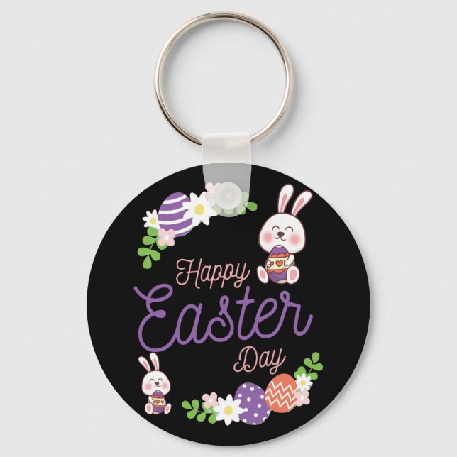 Happy Easter Day, Funny Easter Day Keychain (Front)