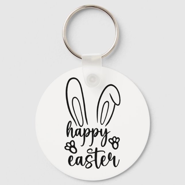 Happy Easter Day Funny Eggs Rabbit Funny T-shirt   Keychain (Front)