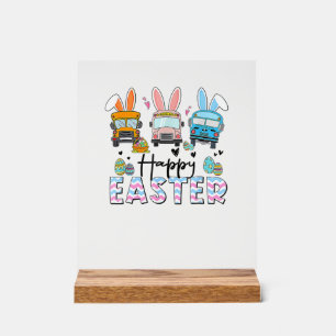 Happy Easter Day Funny School Bus Driver Life Happ Acrylic Sign