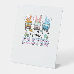 Happy Easter Day Funny School Bus Driver Life Happ Pedestal Sign