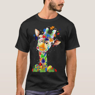 Happy Easter Day Giraffe World Autism Awareness Bo T-Shirt