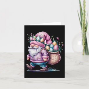 Happy Easter Day Gnome Bunny Eggs Cute Happy Easte Card