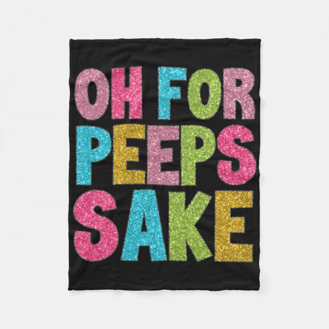 Happy Easter Day Oh Peeeps Funny Easter Groovy Sak Fleece Blanket (Front)