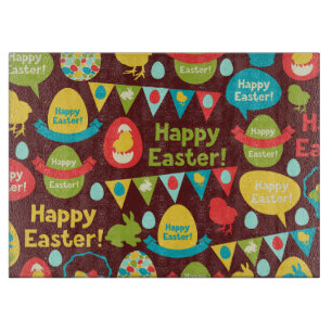 Happy Easter day- Pattern Bunny And Eggs Easter Cutting Board