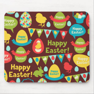 Happy Easter day- Pattern Bunny And Eggs Easter Mouse Pad