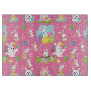 Happy Easter day- Pattern Funny Bunny And Eggs     Cutting Board