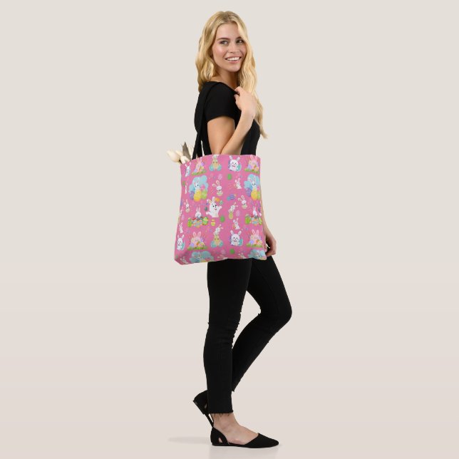 Happy Easter day- Pattern Funny Bunny And Eggs     Tote Bag (On Model)
