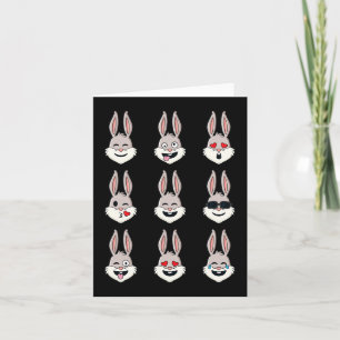 Happy Easter Day Rabbit Face Emotions Fun Boys Gir Card