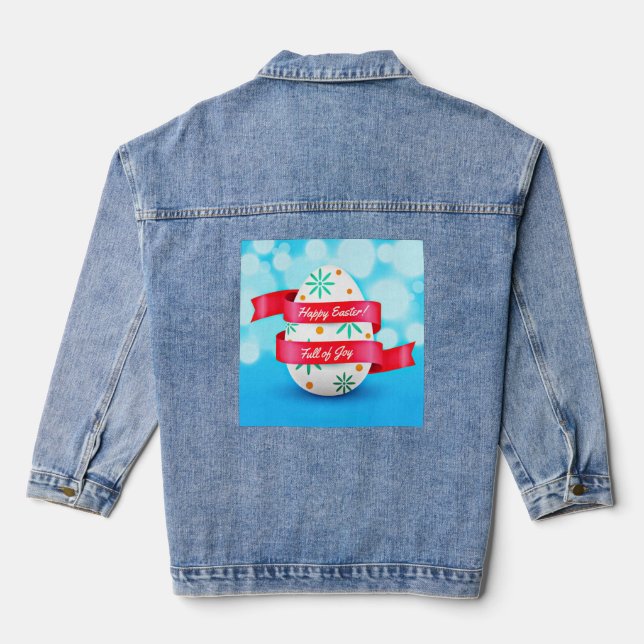 Happy Easter Day Realistic Style-23198 Denim Jacket (Back)