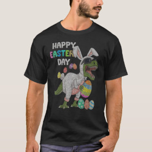 Happy Easter Day Rex Dinosaur Easter Bunny Egg Cos T-Shirt