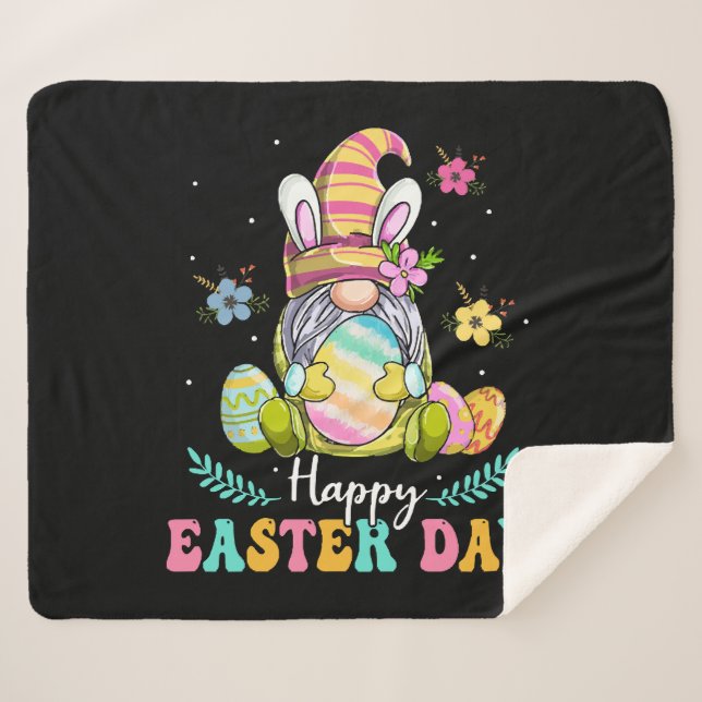 Happy Easter Day Sherpa Blanket (Front (Horizontal))