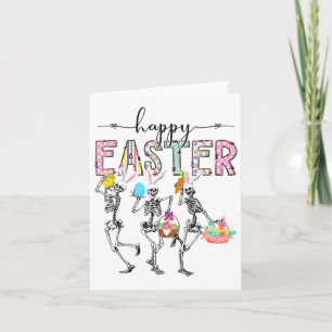 Happy Easter Day Skeleton Bunny Egg Boys Girls  Card