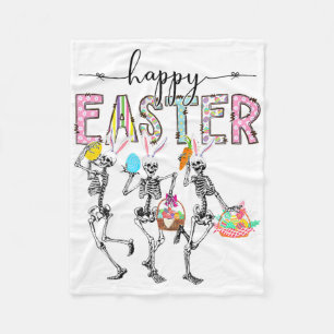 Happy Easter Day Skeleton Bunny Egg Boys Girls Fleece Blanket