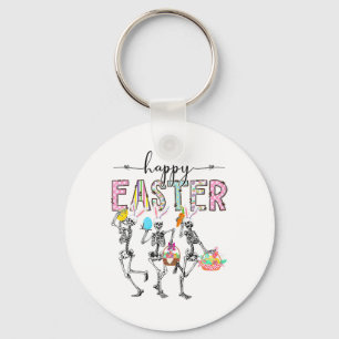 Happy Easter Day Skeleton Bunny Egg Boys Girls Keychain