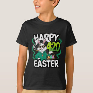 Happy Easter Day Smoking Easter Bunny Men Women  T-Shirt