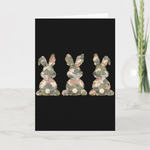 Happy Easter Day Three Bunnies Funny Rabbit Eggs B Card