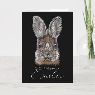 Happy Easter Day With My Bunny Face Realistic Grap Card
