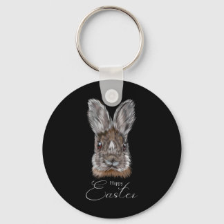 Happy Easter Day With My Bunny Face Realistic Grap Keychain