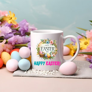 Happy Easter Day - Woman Two-Tone Coffee Mug