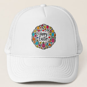 Happy Easter – Decorative Floral Wreath boné Trucker Hat