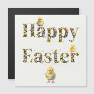 Happy Easter Decorative text Baby Chics