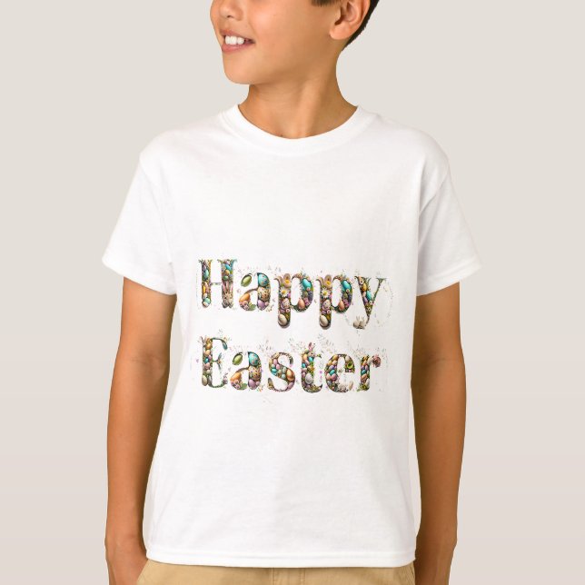 Happy Easter Decorative text  T-Shirt (Front)