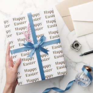 Happy Easter Decorative text Wrapping Paper