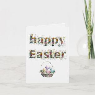 Happy Easter Decorative Wildflower text Card