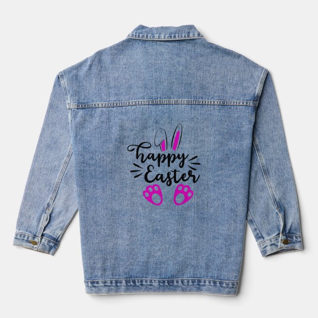 Happy easter            denim jacket (Back)