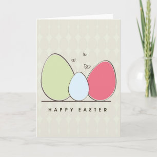Happy Easter Design with Colourful Eggs Holiday Card