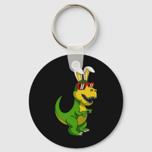 Happy Easter Dinosaur Bunny Ears Easter Boys Kids Keychain