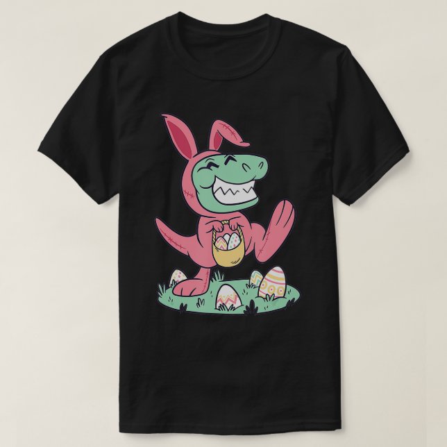 Happy Easter Dinosaur Tre Gift For Kids and Women  T-Shirt (Design Front)