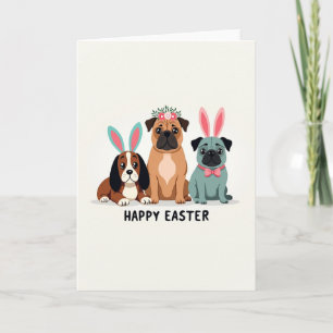 Happy Easter Dog Floral Crown Card