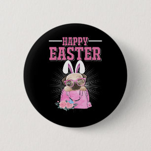 Happy Easter Dog Funny Pug Bunny _1 2 Inch Round Button