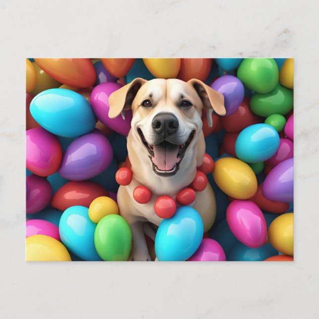 Happy Easter dog Holiday Postcard (Front)