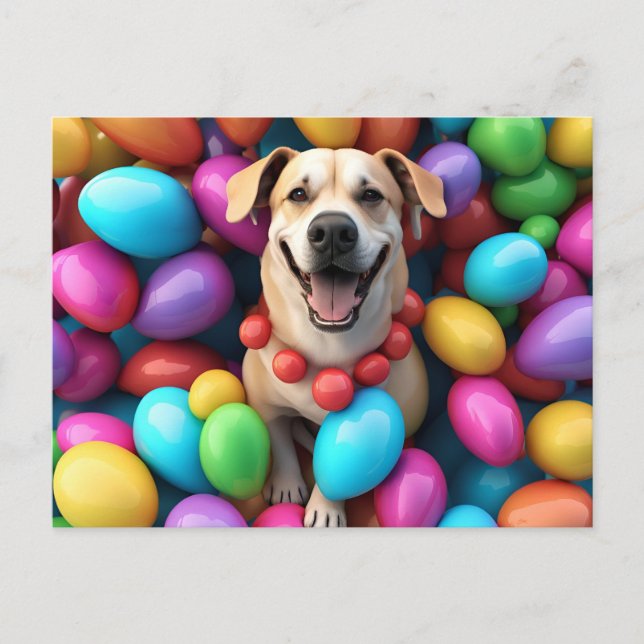 Happy Easter Dog Holiday Postcard (Front)