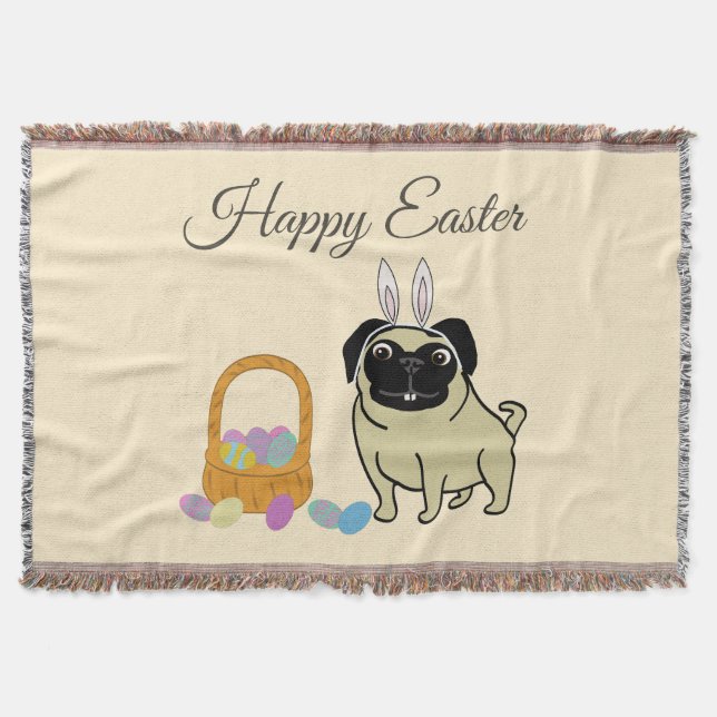 Happy Easter, dog Throw Blanket (Front)