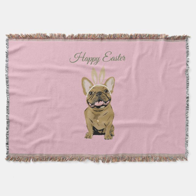 Happy Easter, dog Throw Blanket (Front)