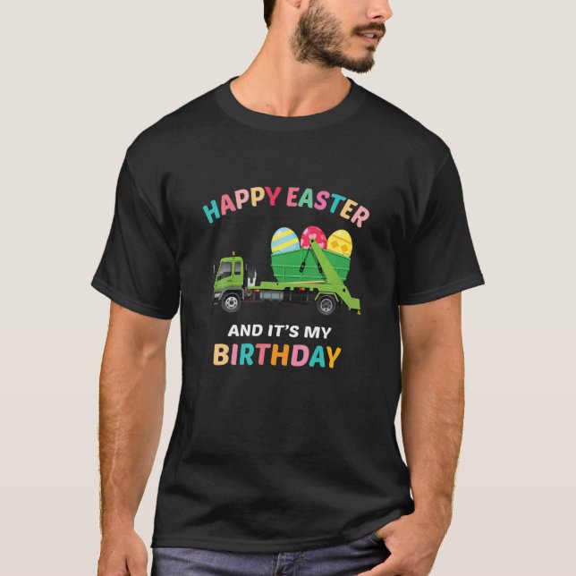 Happy Easter, Dump Truck Easter Eggs T-Shirt (Front)