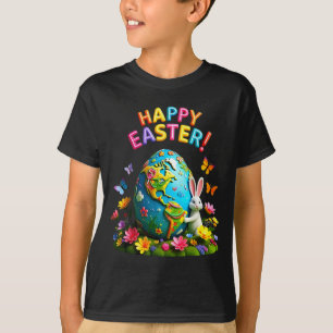 Happy easter earth day 2026 bunny world map easter T-Shirt