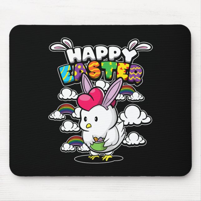 Happy Easter - Easter Animals - Disguised Chicken  Mouse Pad (Front)
