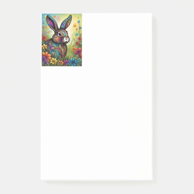 Happy Easter - Easter bunny in flowers Post-it Notes (Front)