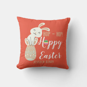 Happy Easter, easter bunny simple cute family Throw Pillow