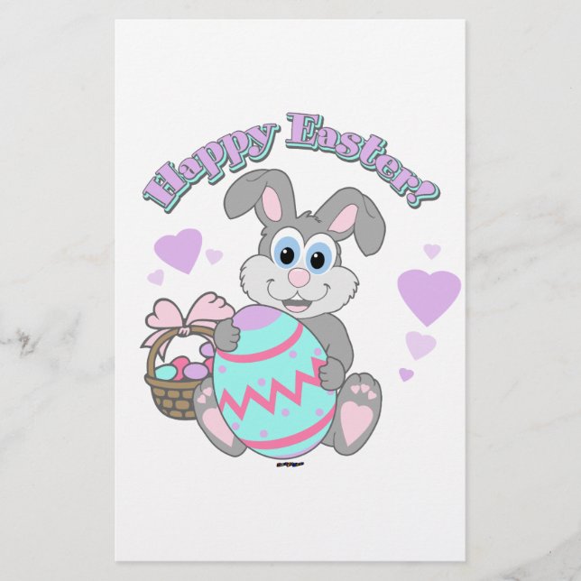 Happy Easter! Easter Bunny Stationery (Front)