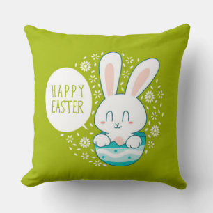 Happy Easter Easter Bunny Throw Pillow